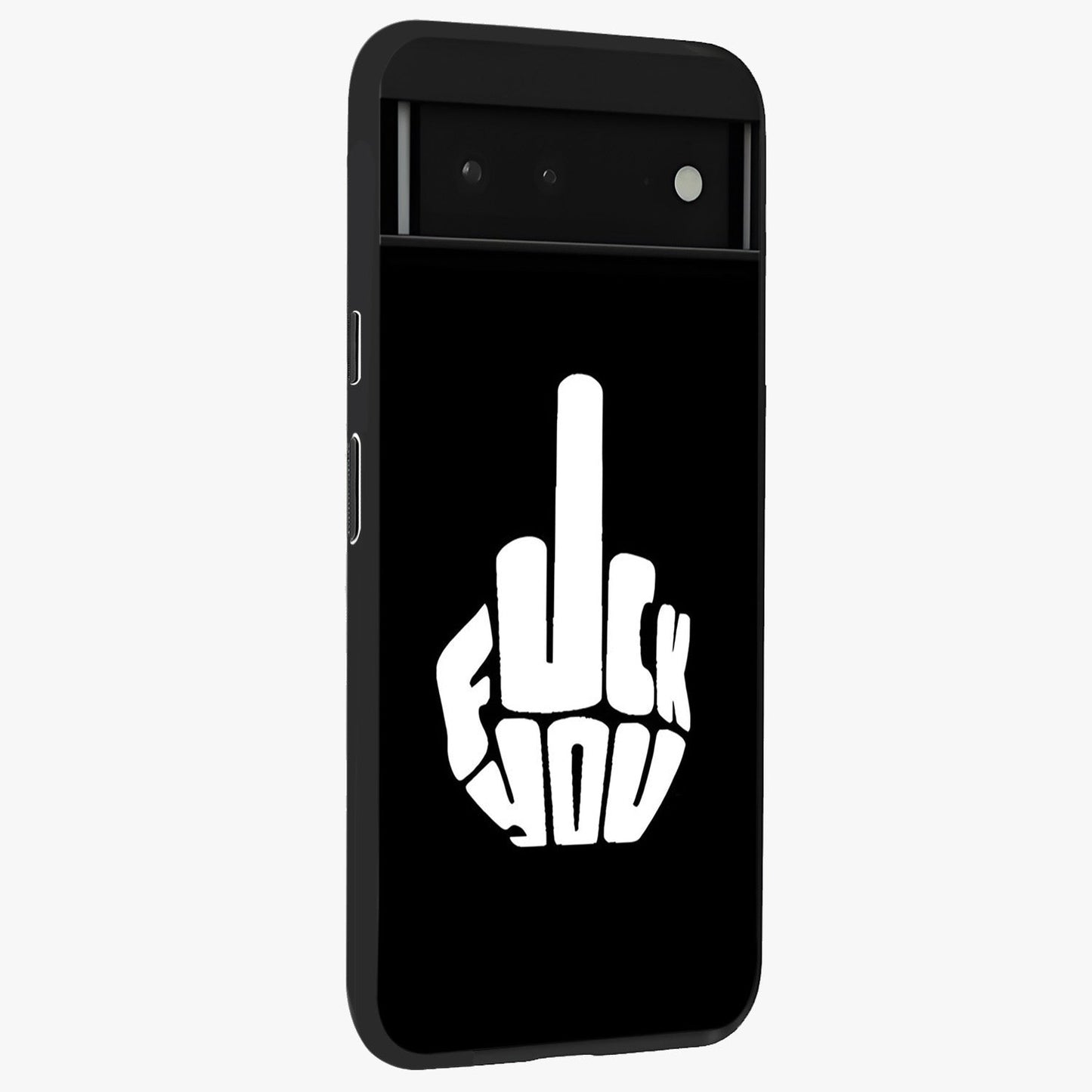 Rebel Mode On Glass Case upright view showcasing striking statement artwork with bold rebellious theme.