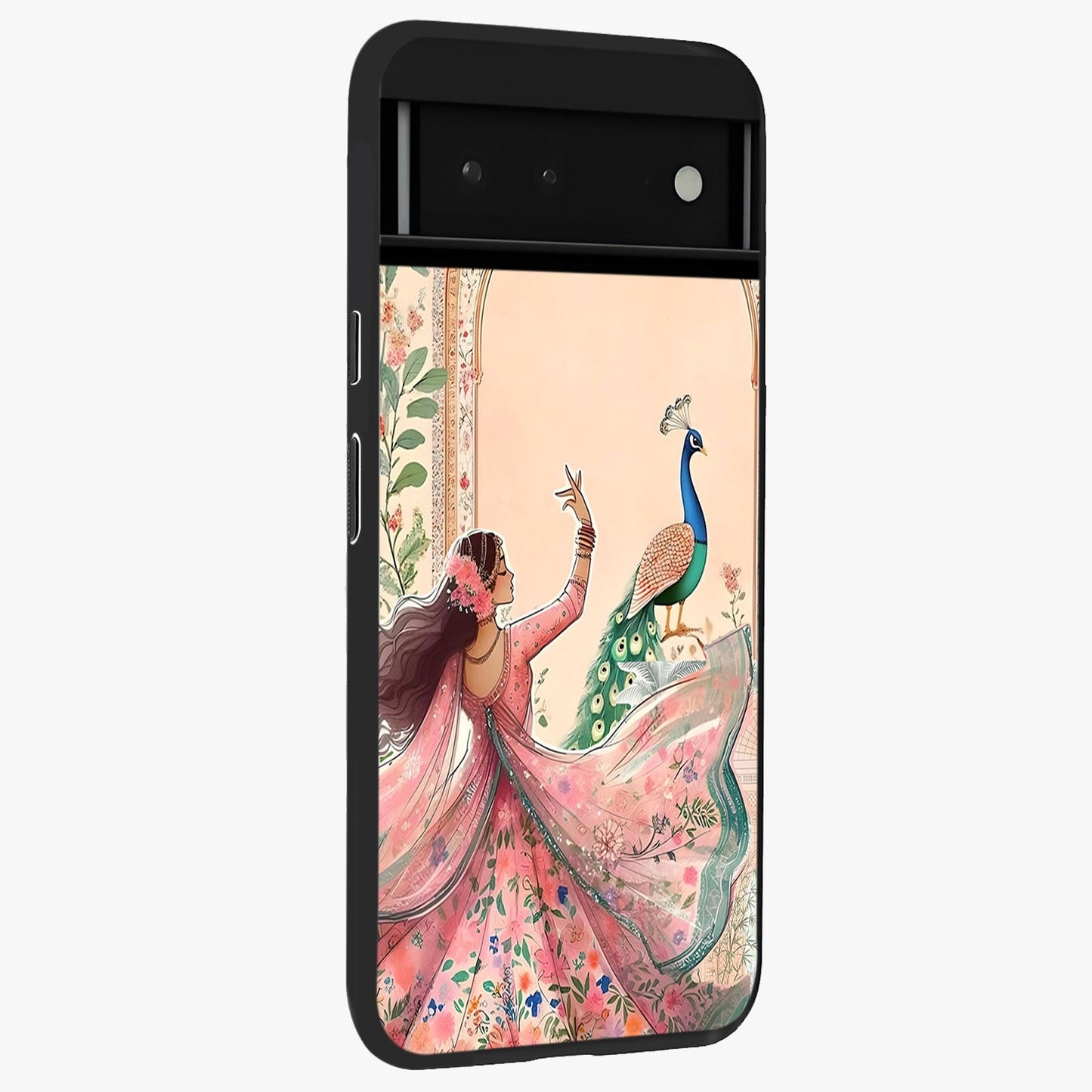 Royal Grace Muse Glass Case upright view showcasing stylish artistic artwork with sophisticated royal theme.