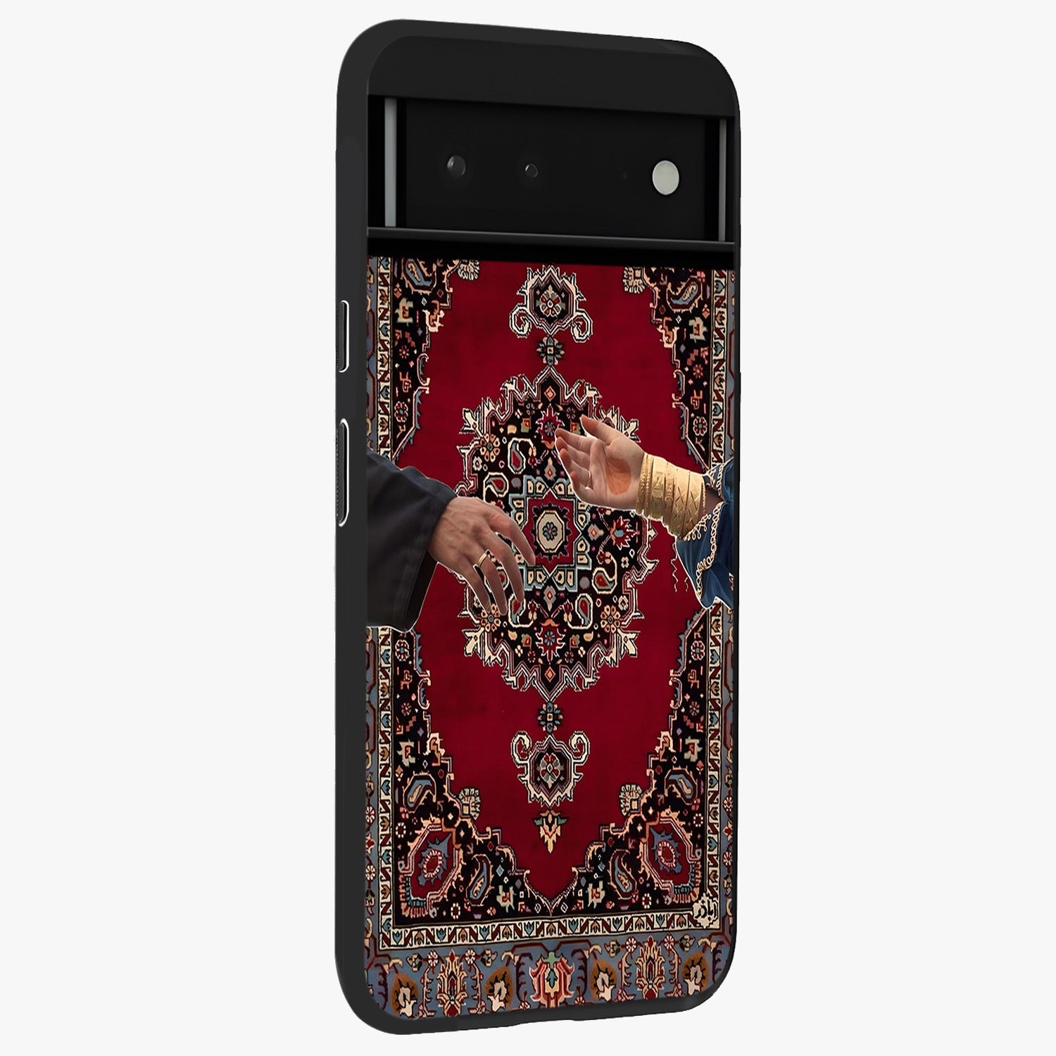 Royal Touch Reach Glass Case upright view showcasing stylish royal inspired artwork with graceful theme.
