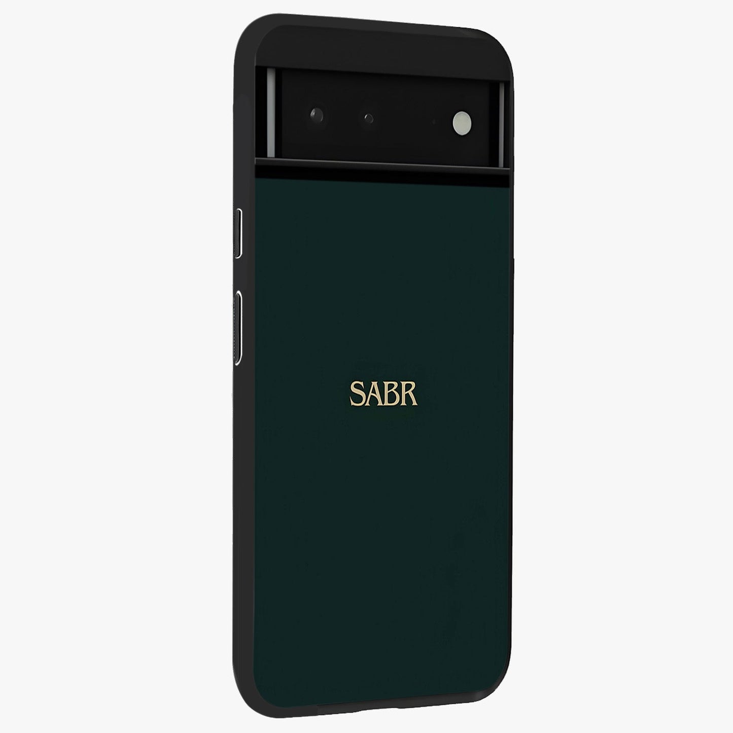 Sabr Minimal Patience Glass Case upright view showcasing calm minimalist artwork with motivational patience theme.