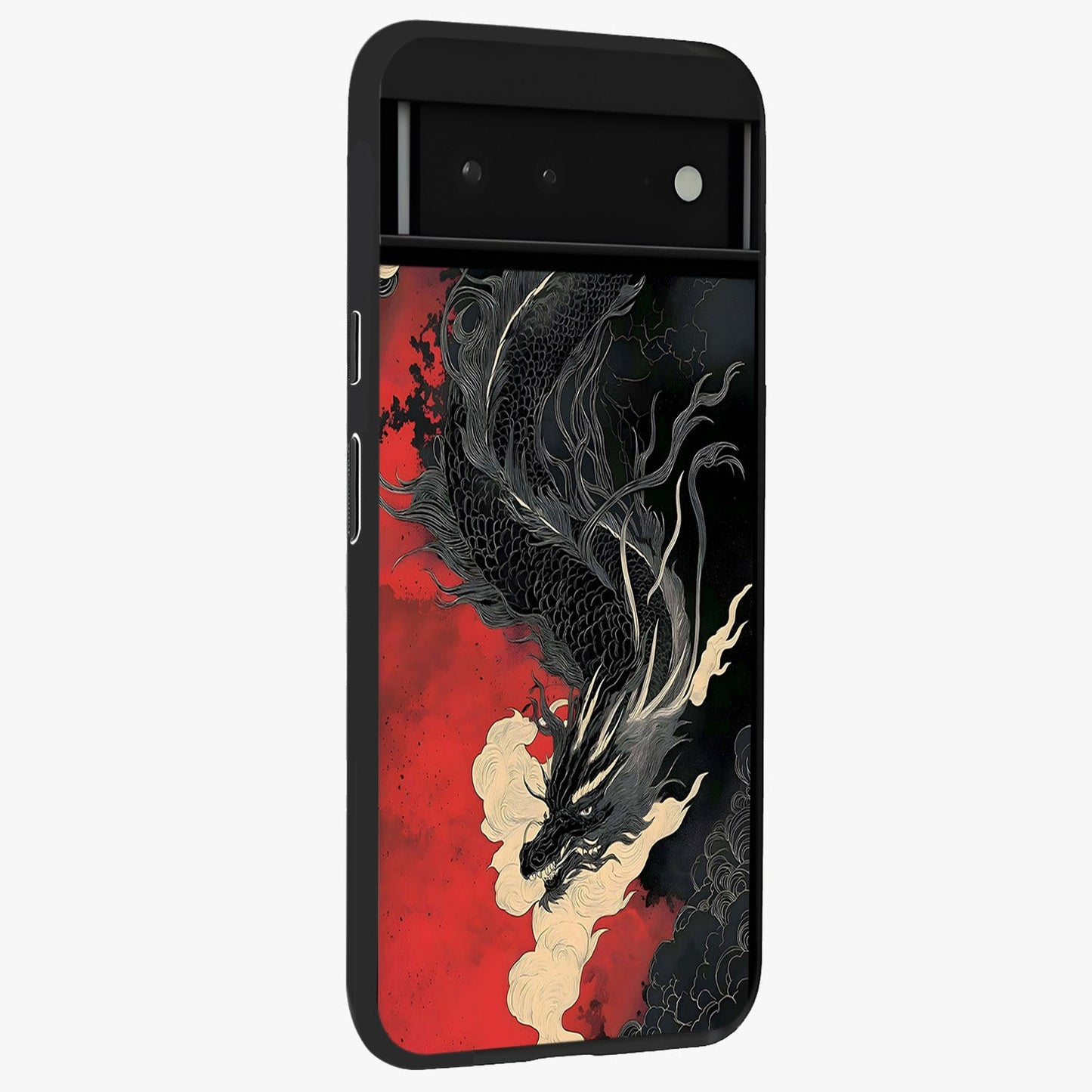 Shadow Dragon Fury Glass Case upright view showcasing intense dragon artwork with dramatic shadow theme.