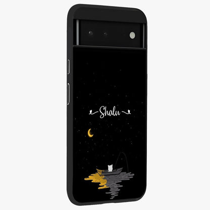 Silent Night Row Glass Case upright view showcasing tranquil night artwork with serene landscape theme.