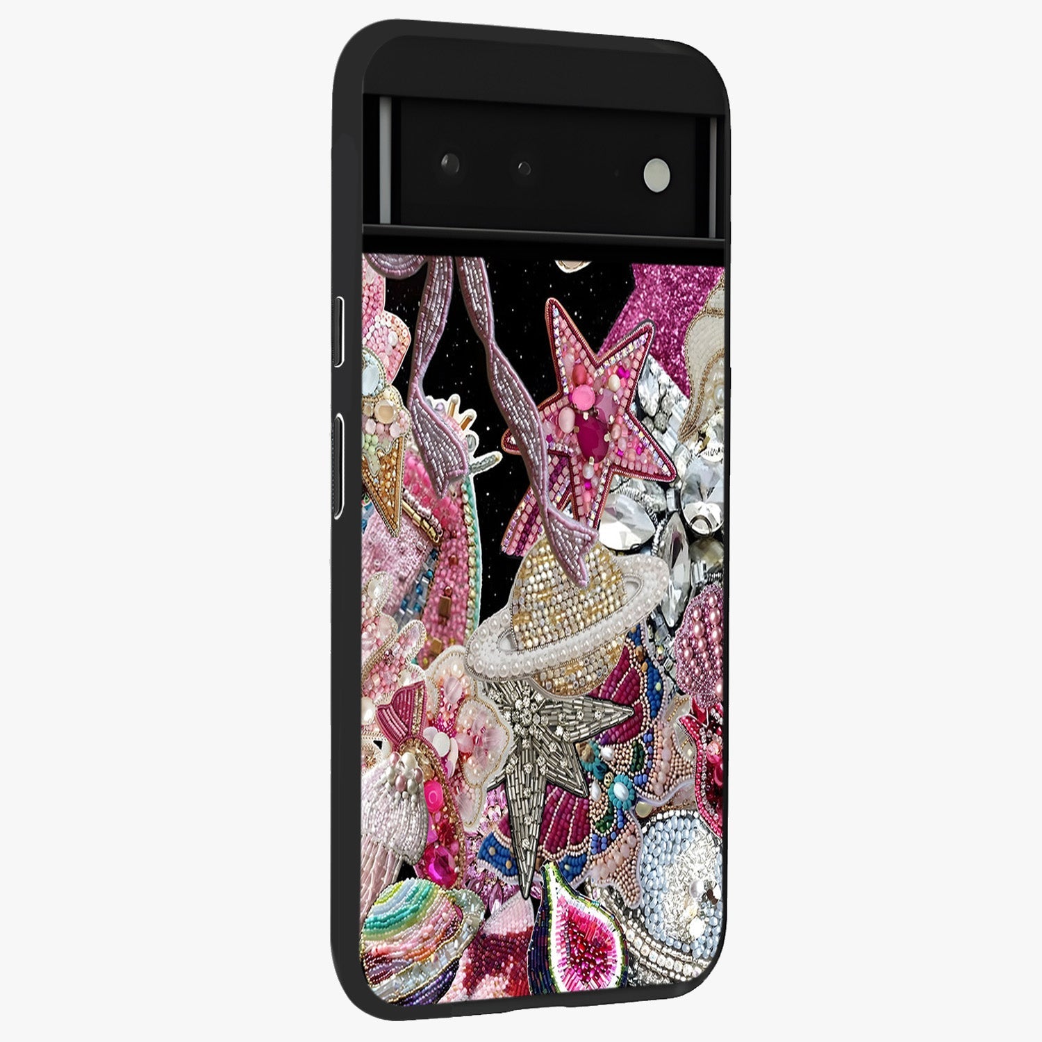 Starlit Jewel Dream Glass Case upright view showcasing radiant star inspired artwork with magical night theme.