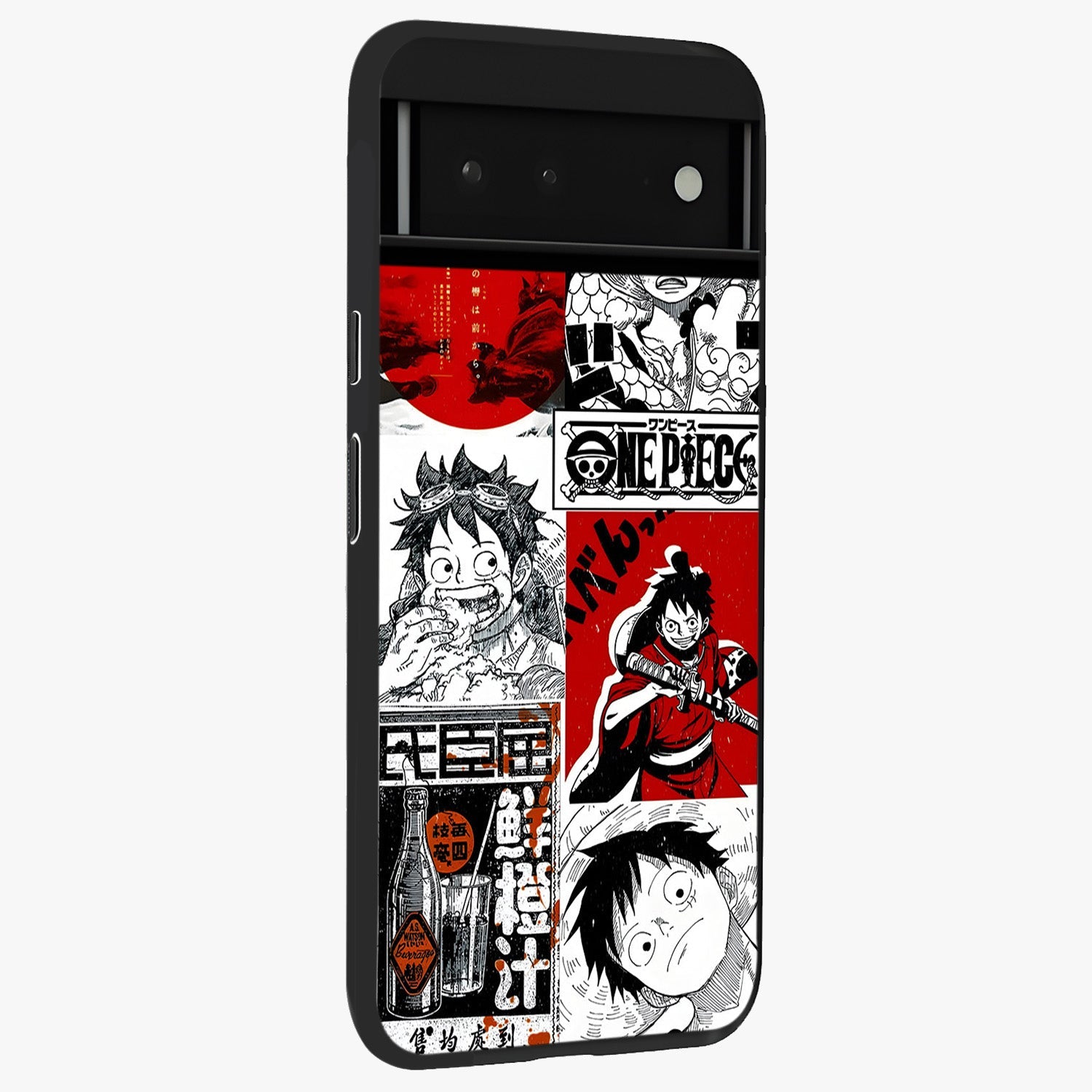 Strawhat Chaos Panels Glass Case upright view showcasing energetic anime artwork with bold adventure theme.