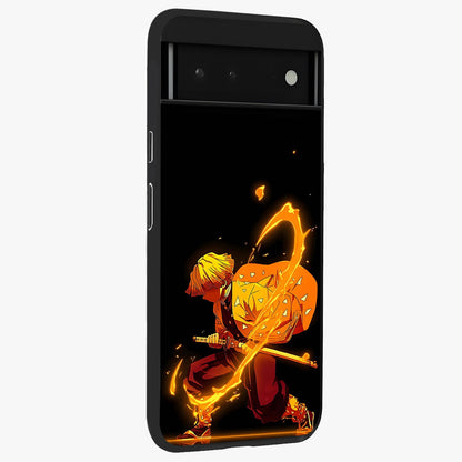 Thunder Flame Execution Glass Case upright view showcasing explosive flame artwork with dynamic action theme.