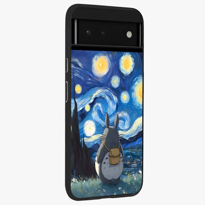 Totoro In Van Gogh Art Glass Case upright view showcasing creative character artwork with painterly artistic theme.