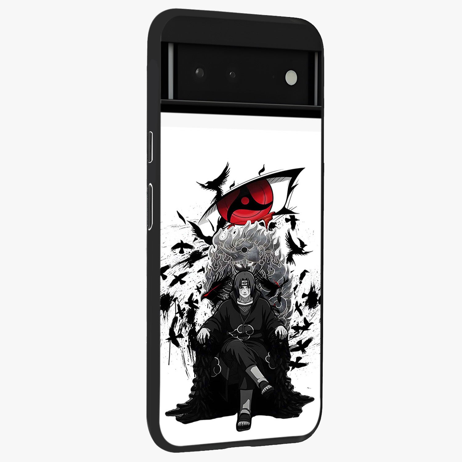 Uchiha Shadow Throne Glass Case upright view showcasing magical underwater galaxy artwork with vibrant cosmic theme.