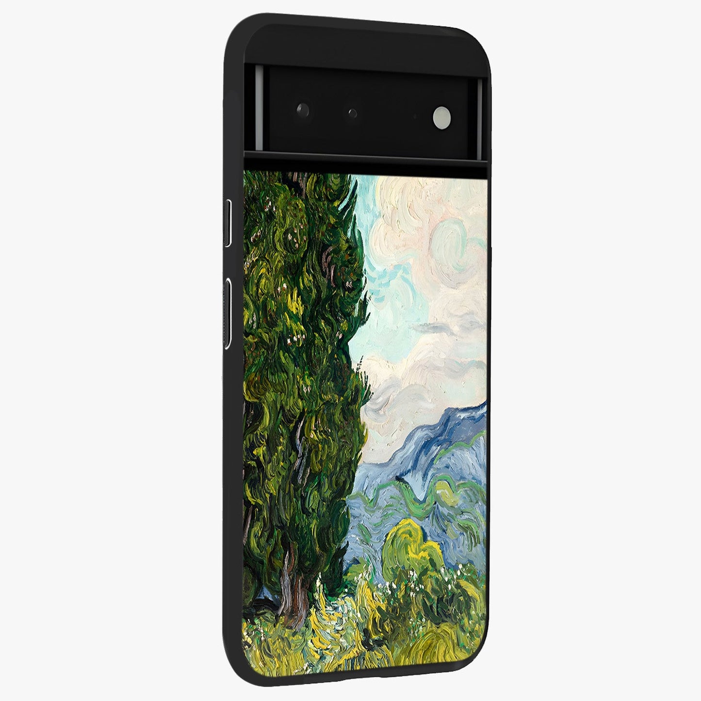 Van Gogh Vintage Art Glass Case upright view showcasing elegant vintage painting artwork with artistic heritage theme.