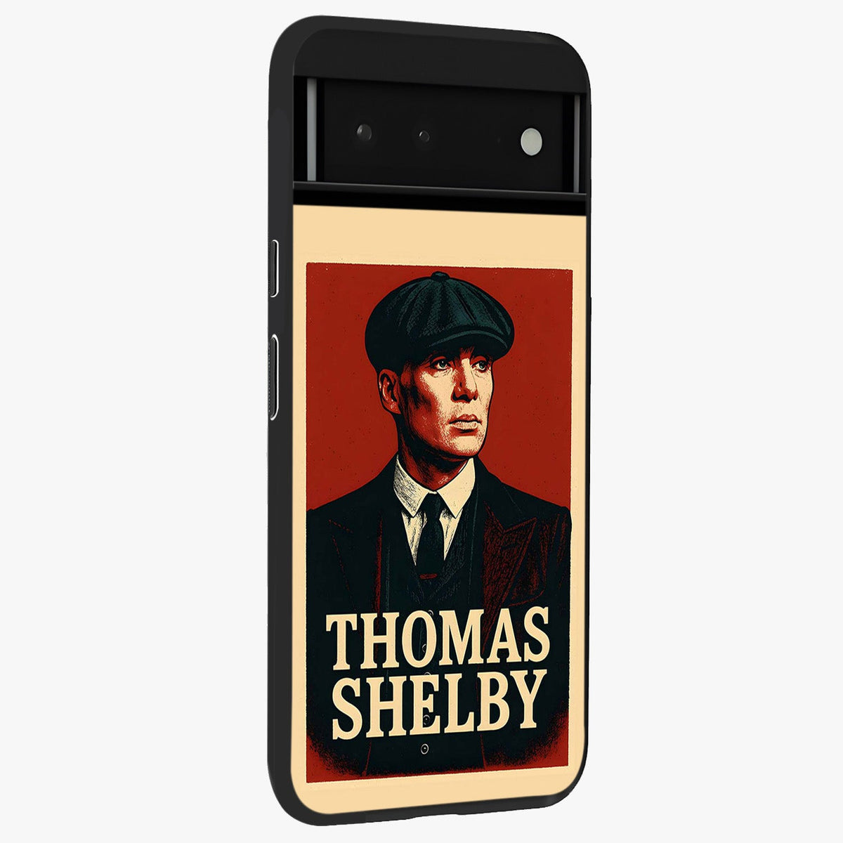 Vintage Mafia Authority Glass Case upright view showcasing dramatic vintage artwork with iconic authority theme.