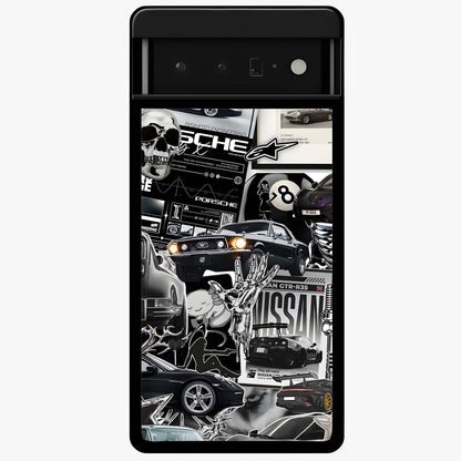 Aesthetic Dark Love Glass Case showing flat back view with dark romantic artwork and glossy glass finish.