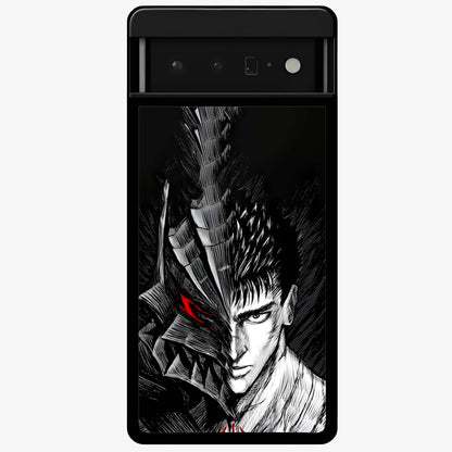 Berserker Blood Oath Glass Case showing flat back view with fierce warrior inspired artwork and glossy glass finish.