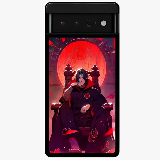 Blood Moon Sovereign Glass Case showing flat back view with mystical blood moon artwork and glossy glass finish.