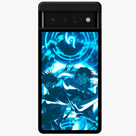 Cursed Energy Clash Glass Case showing flat back view with intense cursed energy artwork and glossy glass finish.