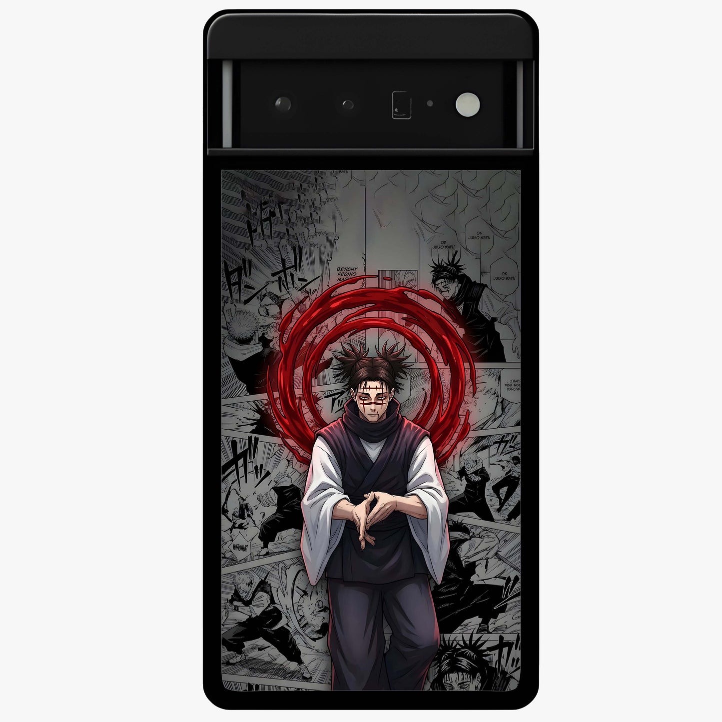 Cursed Ritual Ascension Glass Case showing flat back view with dark ritual themed artwork and glossy glass finish.