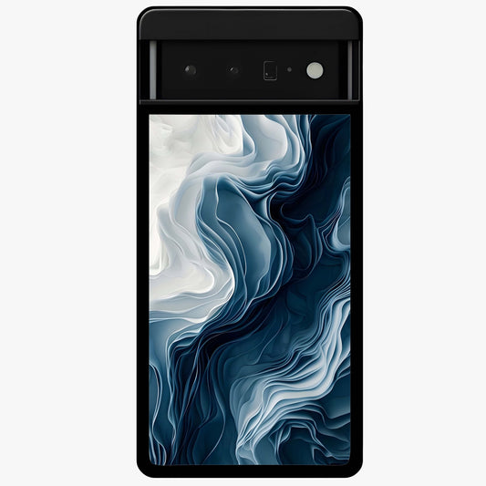 Ethereal Paper Marble Glass Case showing flat back view with soft marble paper texture artwork and glossy glass finish.