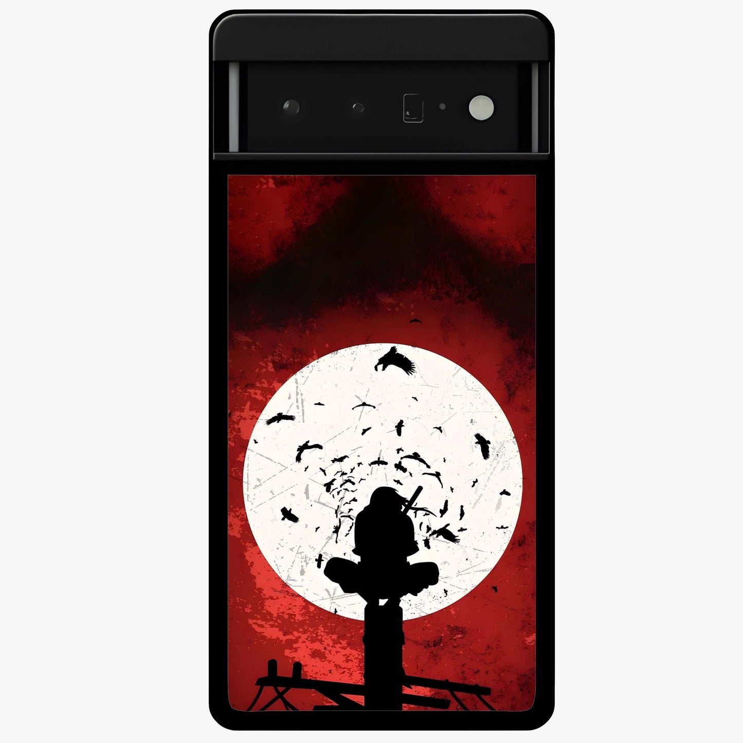 Itachi Limited Edition Naruto Anime Glass Case showing flat back view with iconic anime character artwork and glossy glass finish.