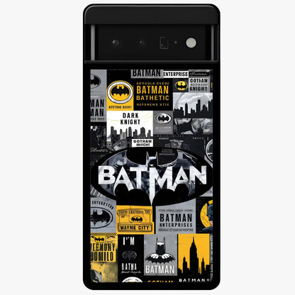 Knight Gotham Rise Glass Case showing flat back view with dark hero inspired artwork and glossy glass finish.