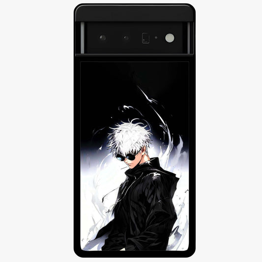 Limitless Shadow King Glass Case showing flat back view with powerful shadow warrior artwork and glossy glass finish.
