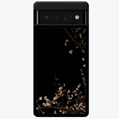 Petal Moon Light With Custom Name Glass Case showing flat back view with floral moonlight artwork and personalized name design.