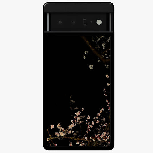 Petal Moon Light With Custom Name Glass Case showing flat back view with floral moonlight artwork and personalized name design.