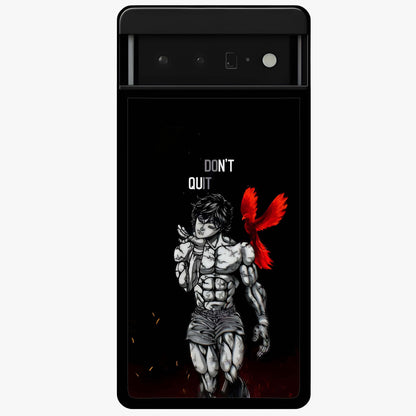 Rise Beyond Limits Glass Case showing flat back view with motivational typography artwork and glossy glass finish.