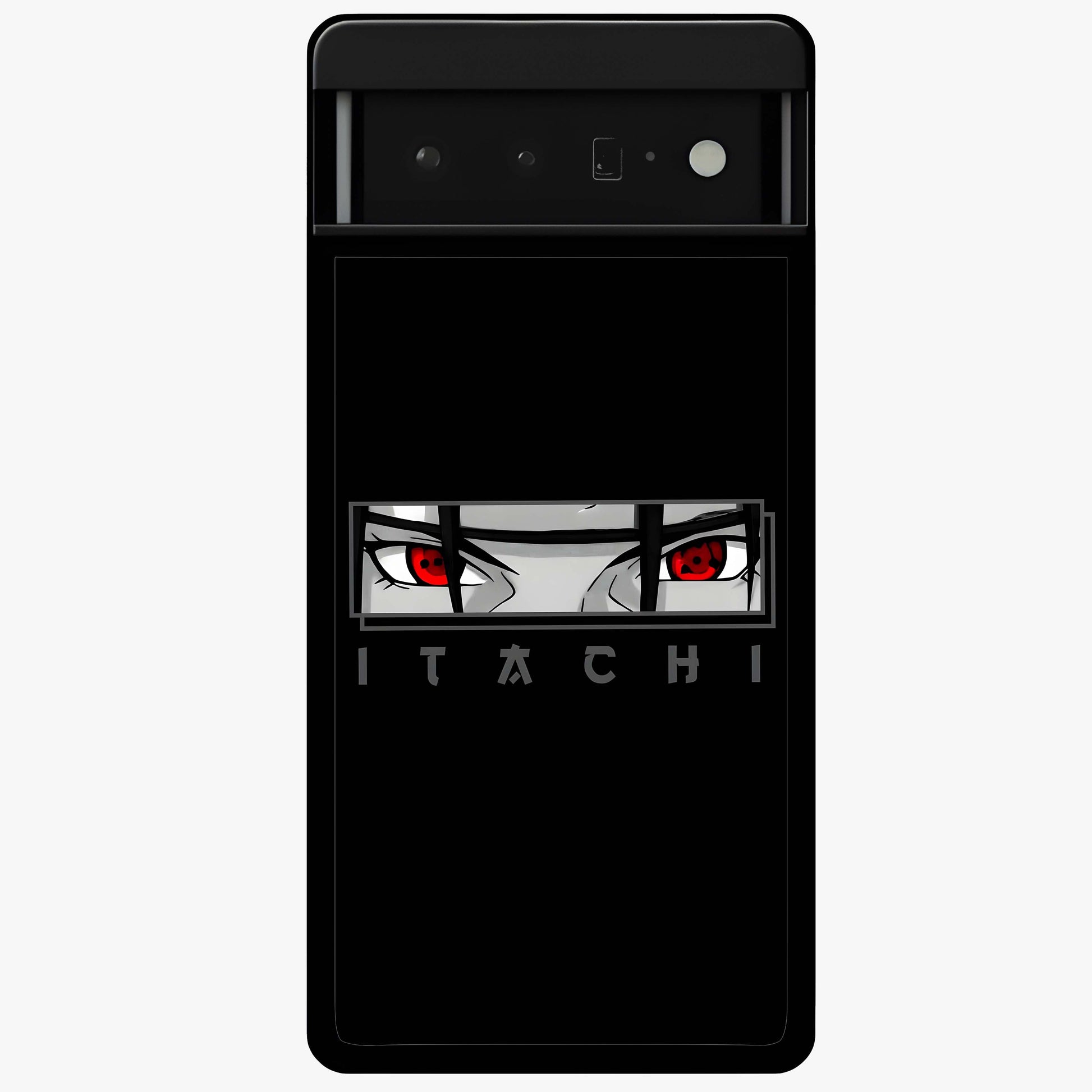 Scarlet Gaze Dominance Glass Case showing flat back view with striking red themed artwork and glossy glass finish.