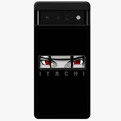 Scarlet Gaze Dominance Glass Case showing flat back view with striking red themed artwork and glossy glass finish.
