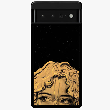 Shri Krishna Art Glass Case showing flat back view with devotional Krishna artwork and glossy glass finish.