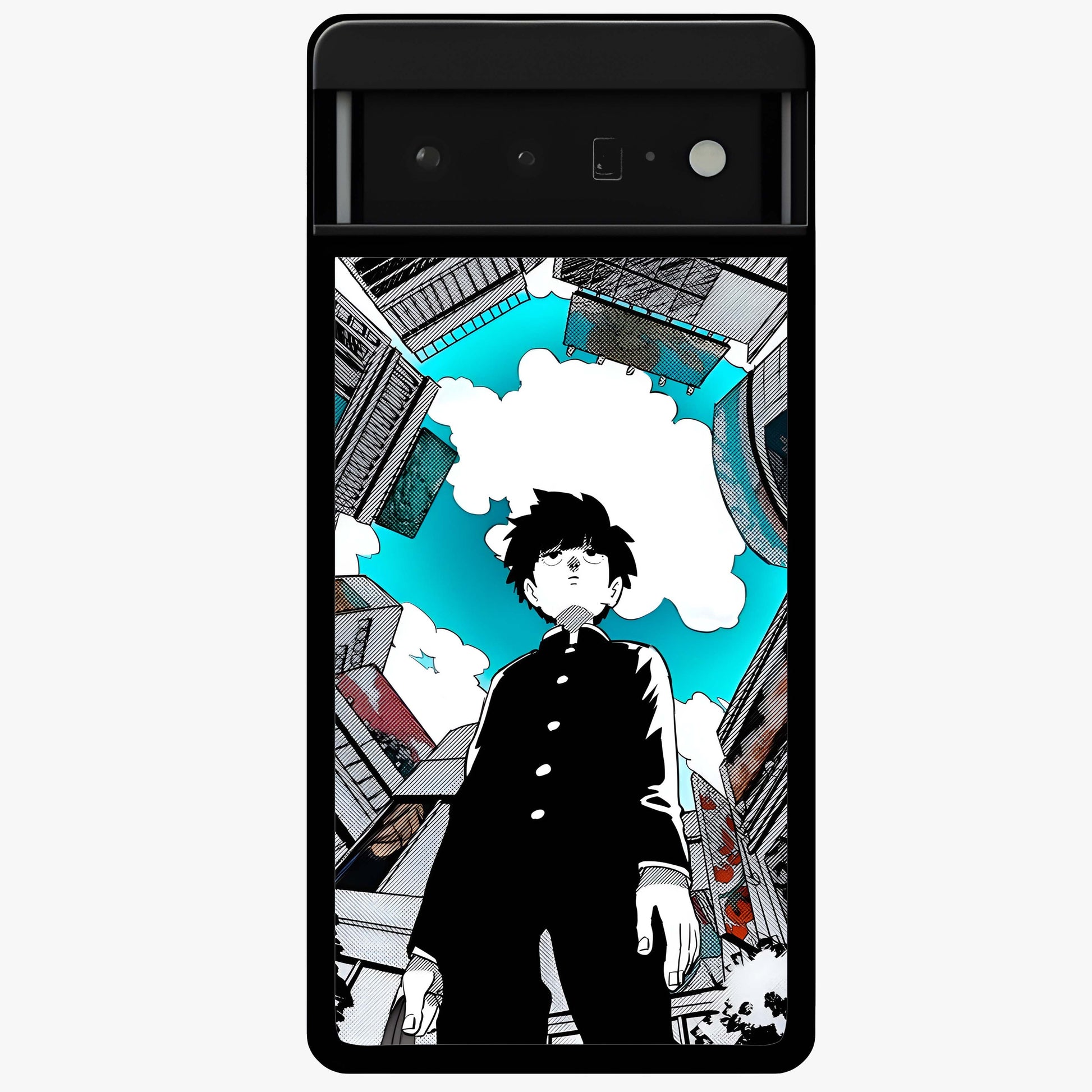 Silent Psychic Awakening Glass Case showing flat back view with mystical psychic themed artwork and glossy glass finish.