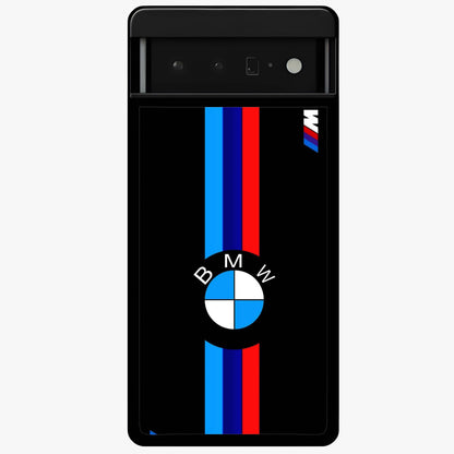 Turbo BMW Beast Glass Case showing flat back view with high performance sports car artwork and glossy glass finish.