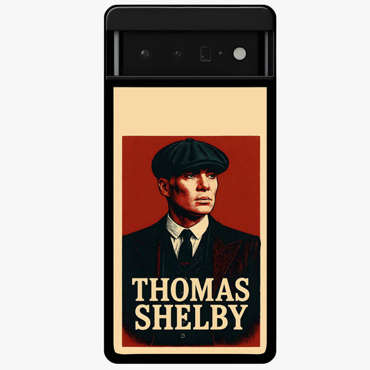 Vintage Mafia Authority Glass Case showing flat back view with bold vintage mafia inspired artwork and glossy glass finish.