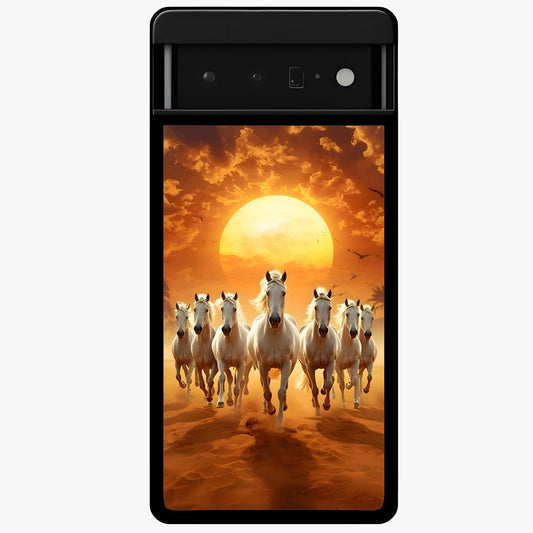 Wild Sunset Majesty Glass Case showing flat back view with majestic sunset landscape artwork and glossy glass finish.