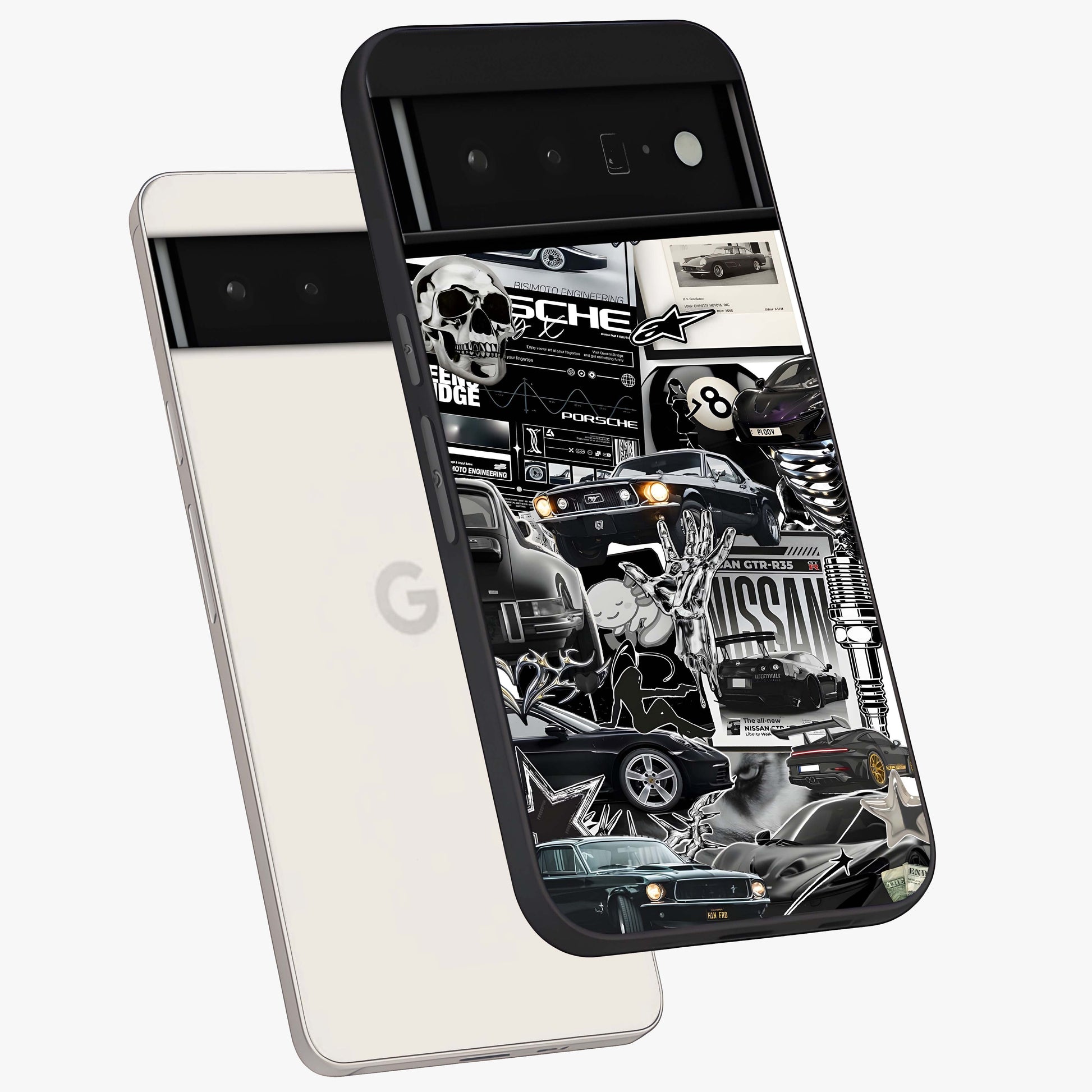 Aesthetic Dark Love Glass Case displayed in angled mockup highlighting moody aesthetic design and bold love theme.