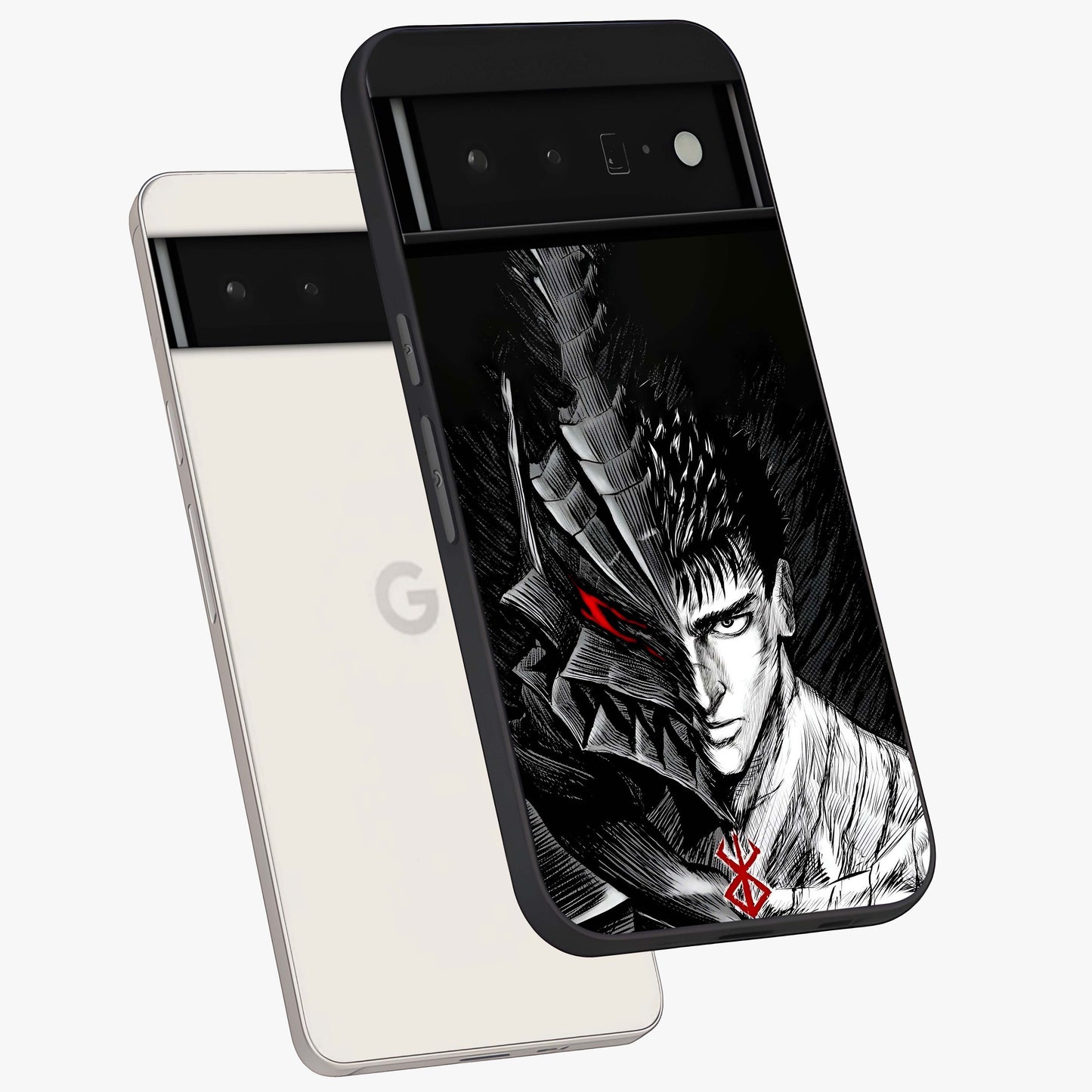 Berserker Blood Oath Glass Case displayed in angled mockup highlighting dark fantasy graphic design and powerful theme.