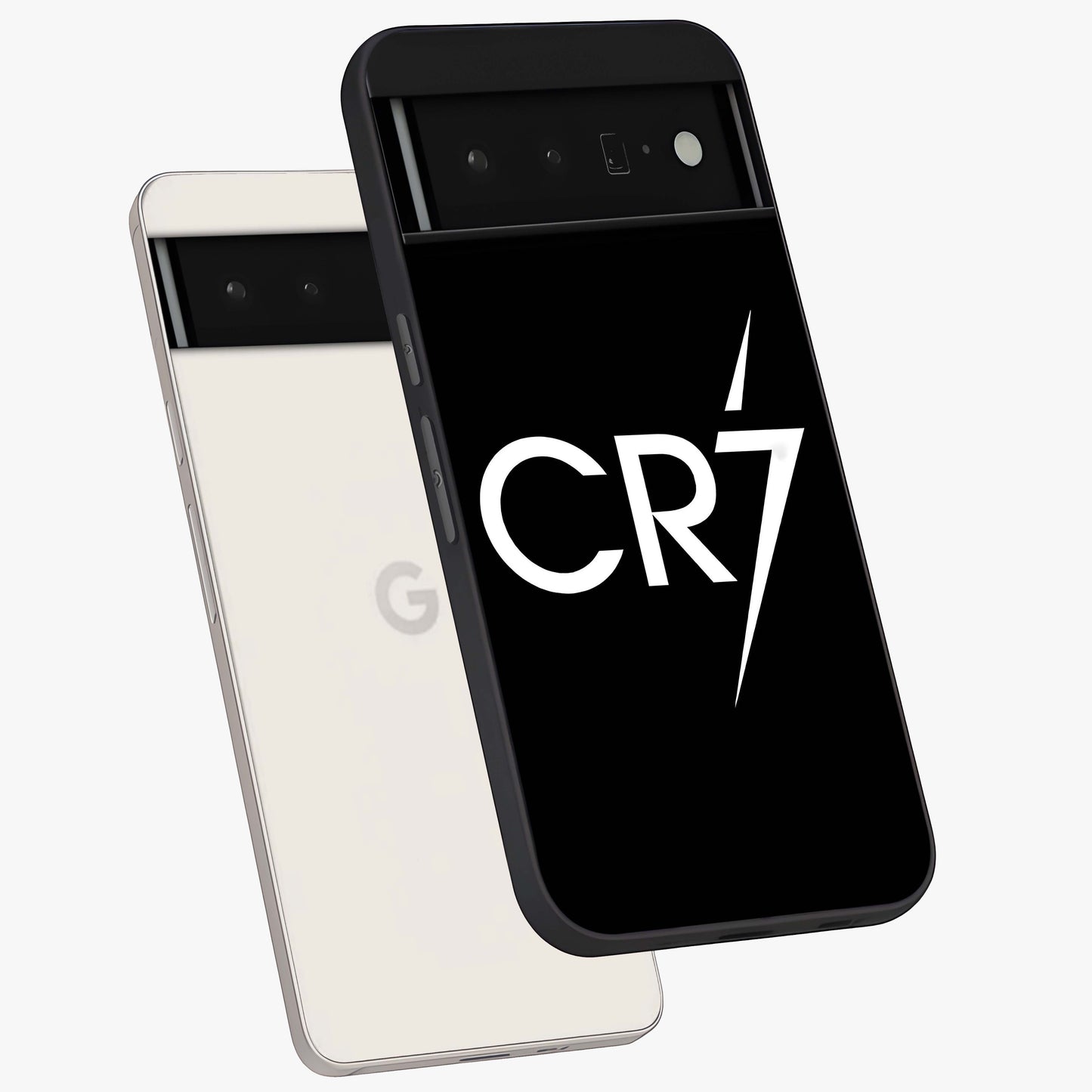 Cr7 Elite Strike Glass Case displayed in angled mockup highlighting powerful sports graphic with bold athletic theme.