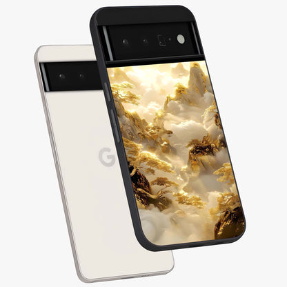 Gates Of Illumination Glass Case displayed in angled mockup highlighting radiant portal inspired design with fantasy aesthetic.