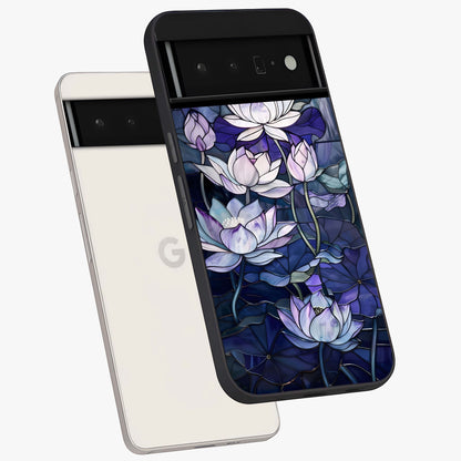 Gloss Petal Rush Glass Case displayed in angled mockup highlighting vibrant petal design with elegant floral aesthetic.