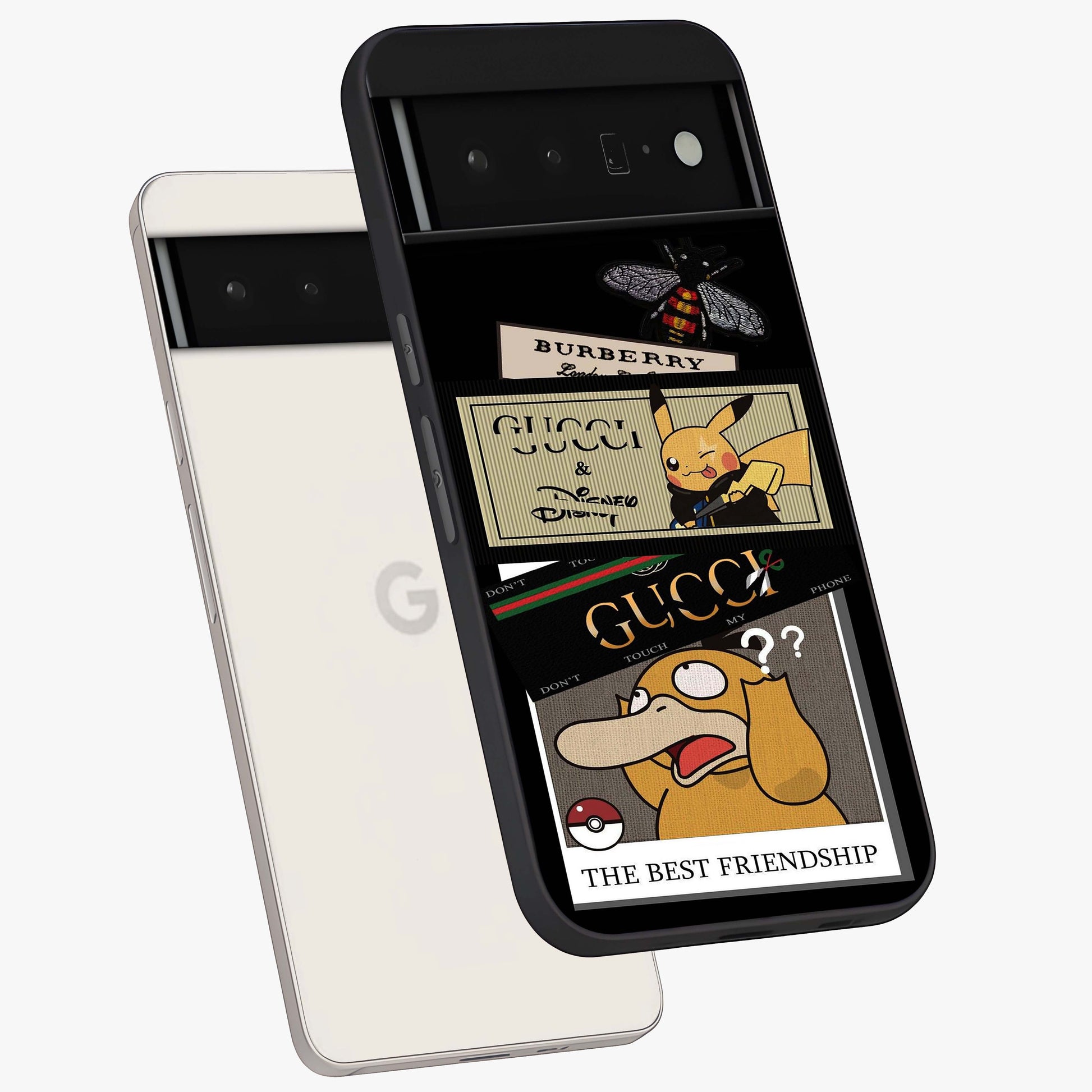 Gucci Play Mashup Glass Case displayed in angled mockup highlighting stylish fashion mashup design with bold aesthetic.