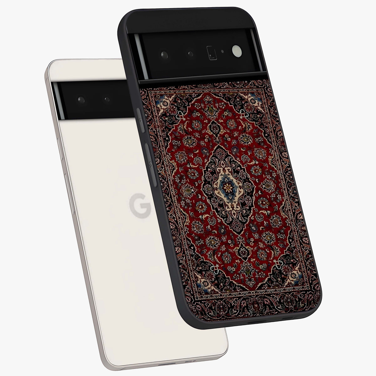Heritage Carpet Royale Glass Case displayed in angled mockup highlighting intricate royal carpet design with heritage aesthetic.