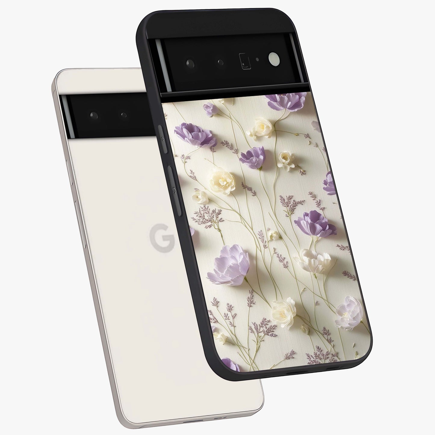 Lilac Breeze Harmony Glass Case displayed in angled mockup highlighting calm lilac breeze design with soothing aesthetic style.