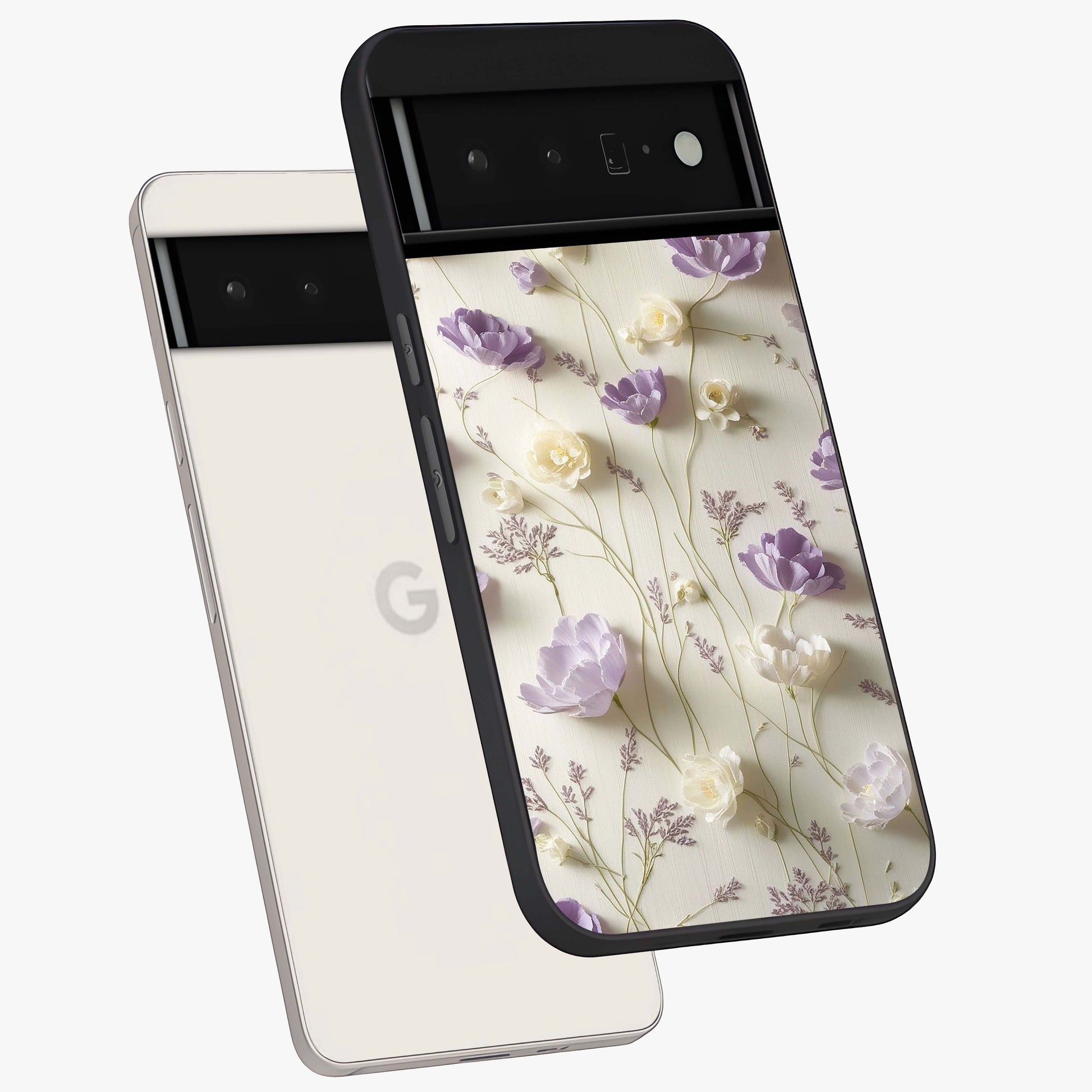 Lilac Breeze Harmony Glass Case displayed in angled mockup highlighting calm lilac breeze design with soothing aesthetic style.