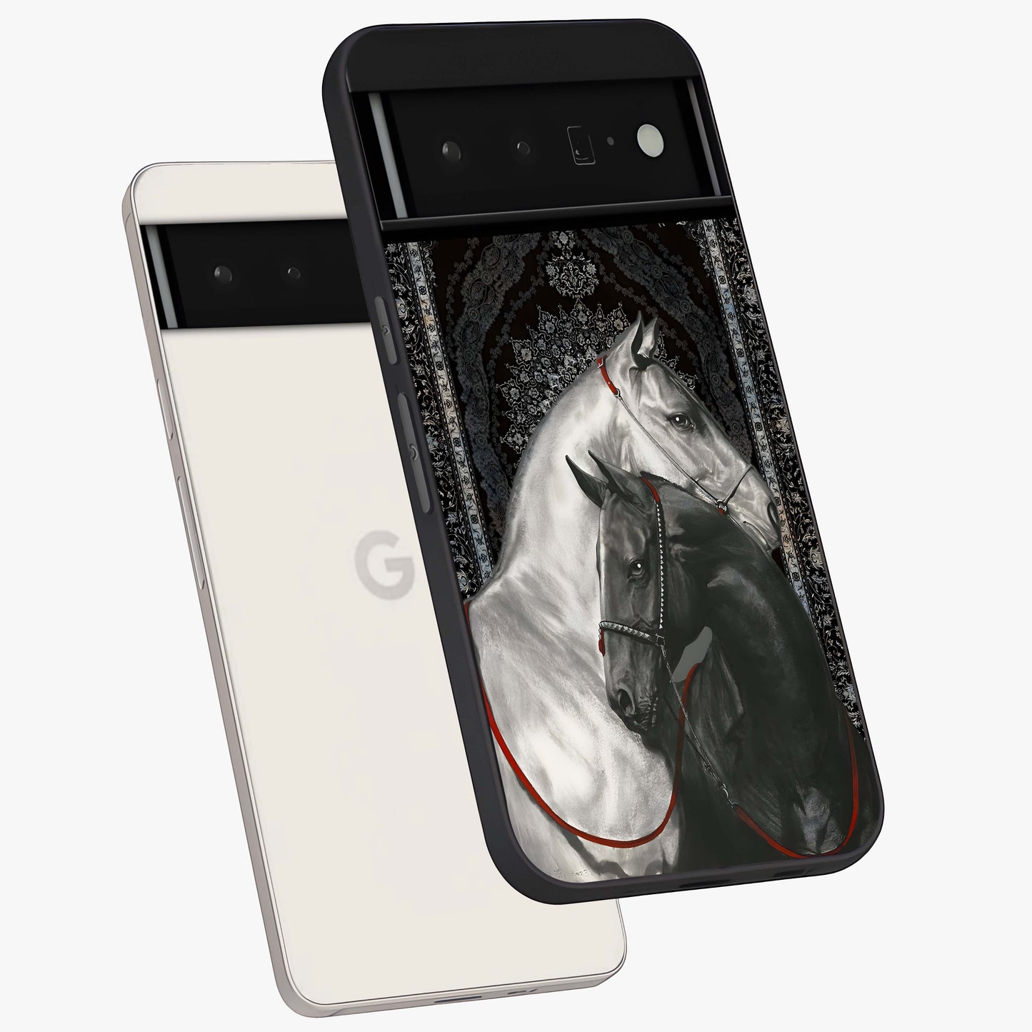 Majestic Ride Legacy Glass Case displayed in angled mockup highlighting sleek vehicle design with bold racing aesthetic.