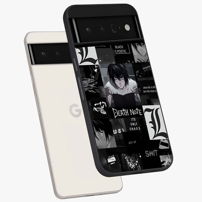 Midnight Chaos Mind Glass Case displayed in angled mockup highlighting chaotic artistic design with dramatic midnight aesthetic.