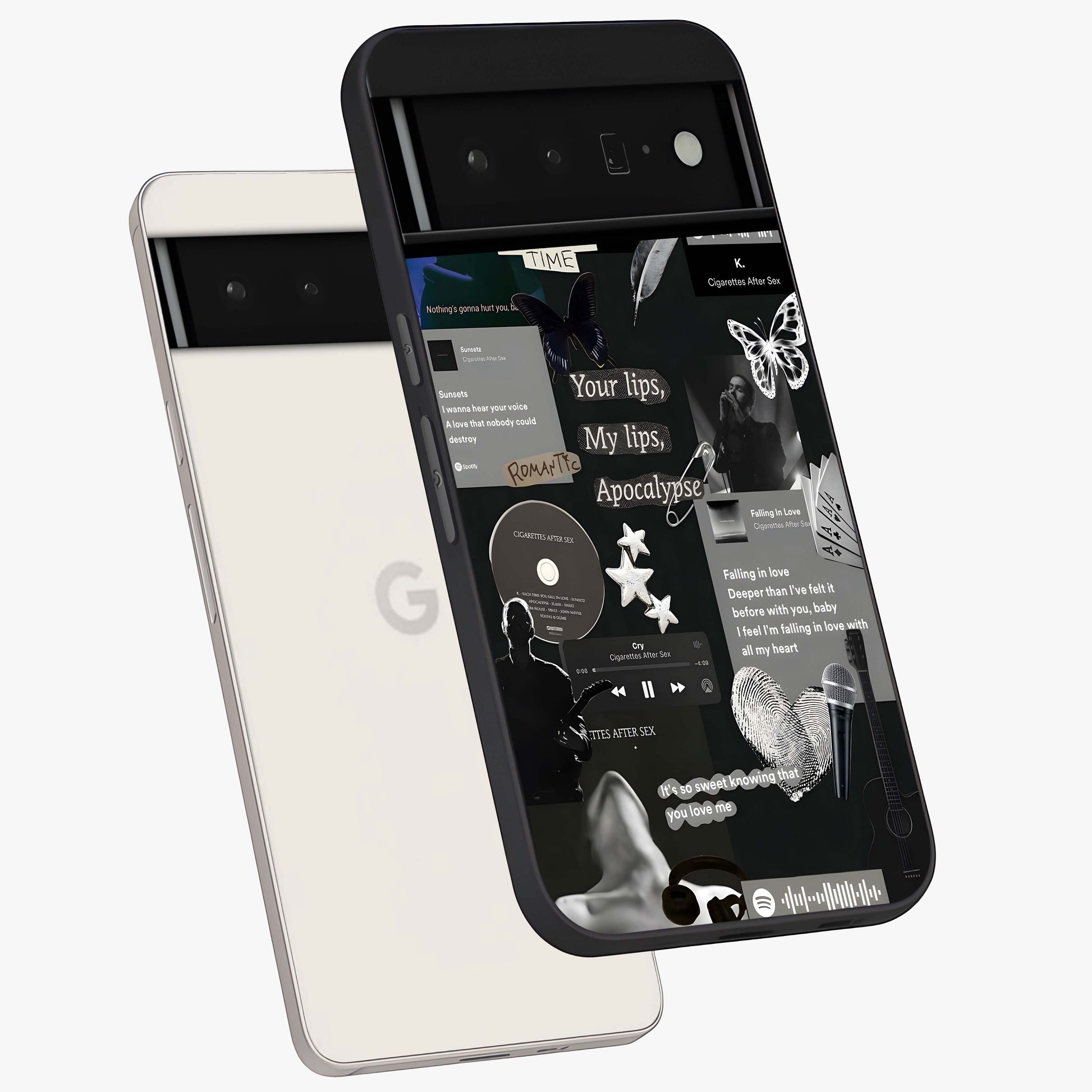 Midnight Love Echo Glass Case displayed in angled mockup highlighting elegant love inspired design with deep aesthetic style.