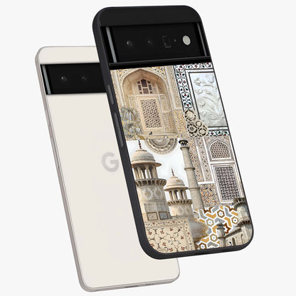 Mughal Marble Legacy Glass Case displayed in angled mockup highlighting elegant heritage marble artwork with royal aesthetic.