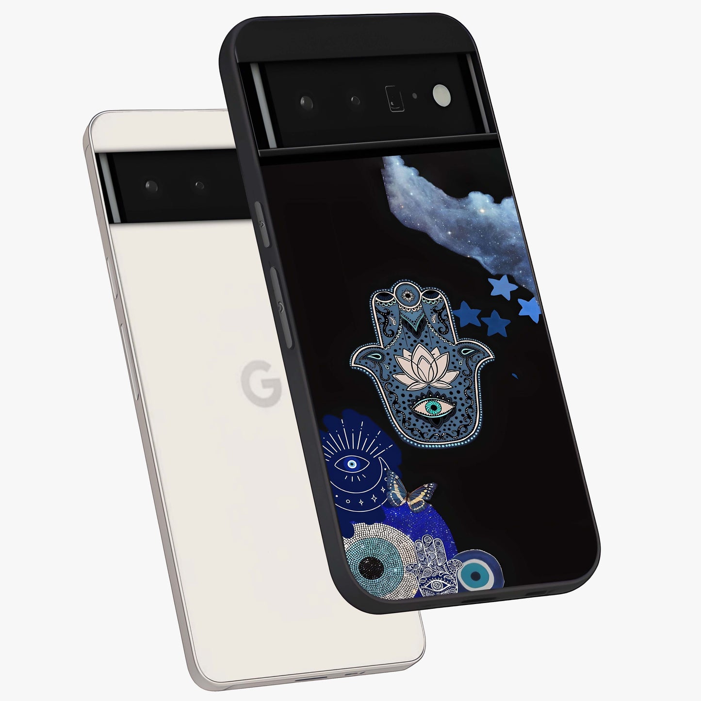Mystic Hand Aura Glass Case displayed in angled mockup highlighting magical aura design with spiritual aesthetic style.