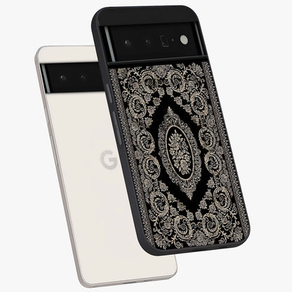 Noir Bloom Elegance Glass Case displayed in angled mockup highlighting refined flower design with stylish noir aesthetic.