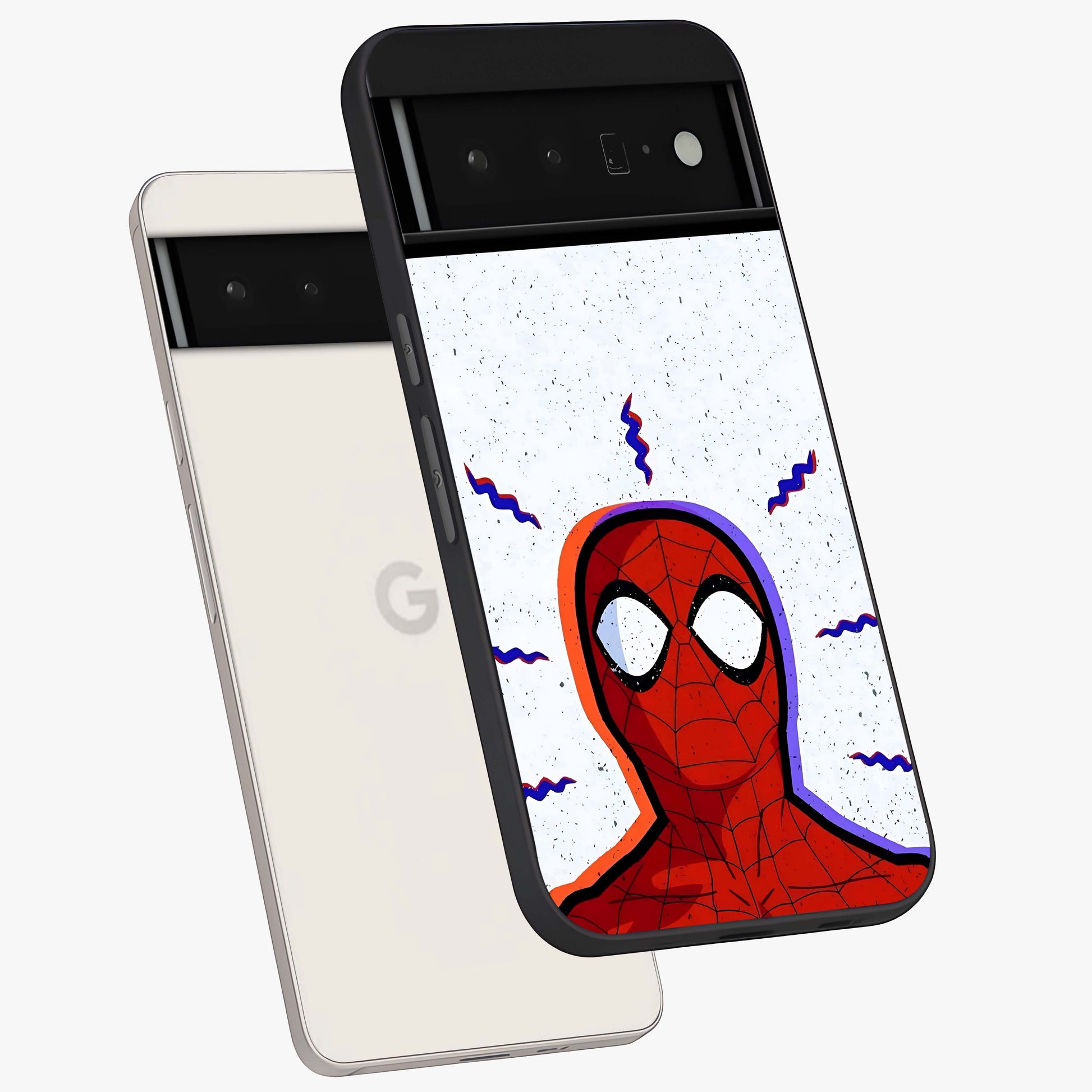 Omg Spiderman Glass Case displayed in angled mockup highlighting dynamic hero illustration with action comic aesthetic.