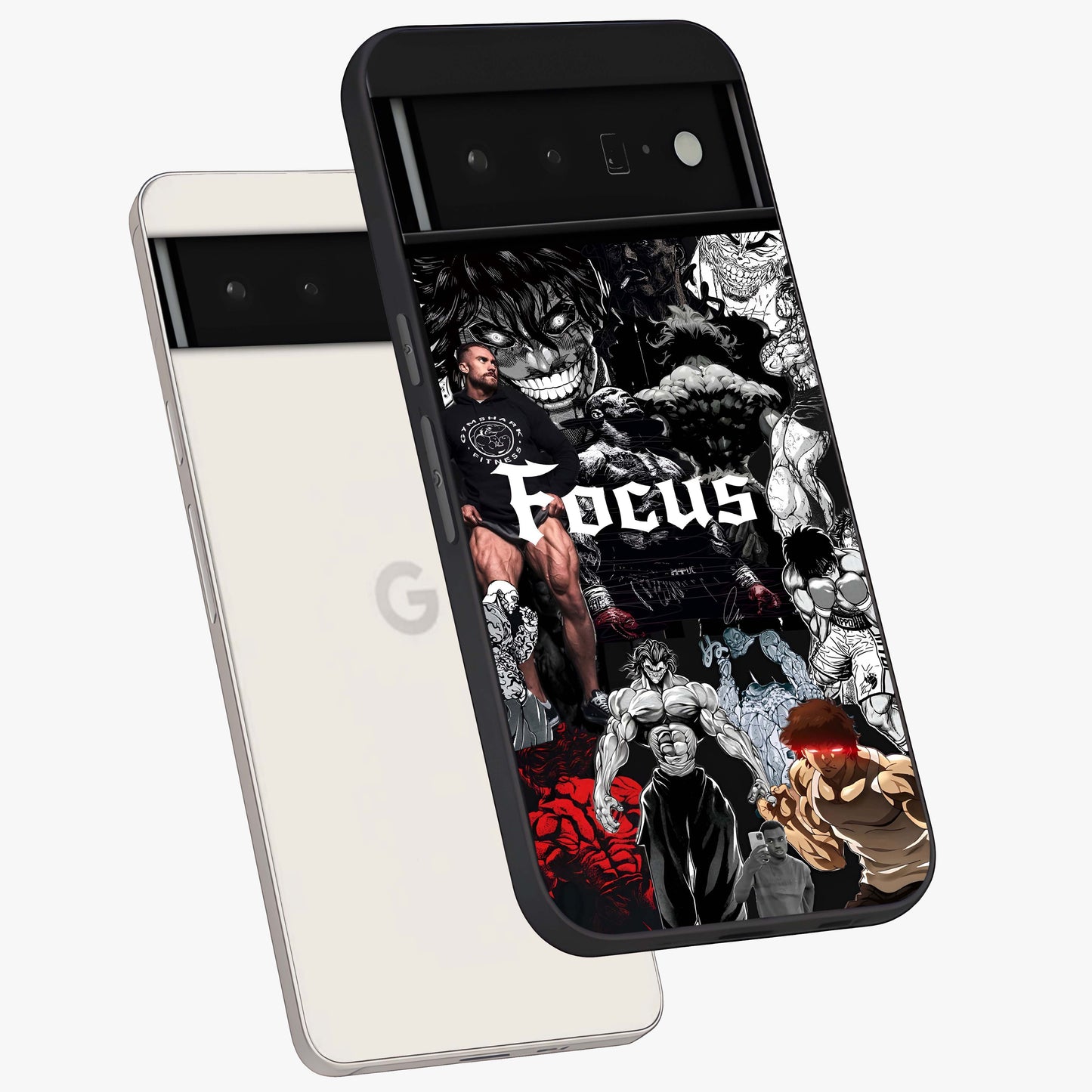 Relentless Power Focus Glass Case displayed in angled mockup highlighting bold statement design with modern aesthetic style.