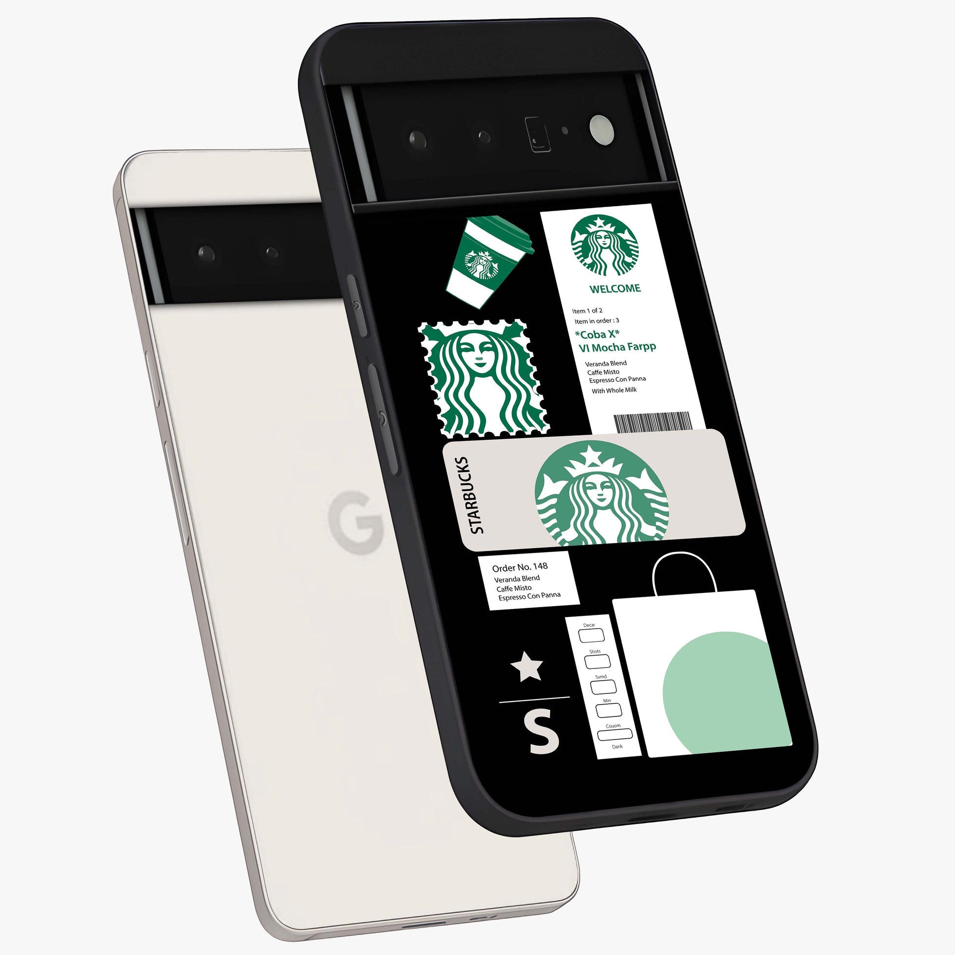 Starbucks Mocha Glass Case displayed in angled mockup highlighting stylish mocha themed design with cozy café aesthetic.